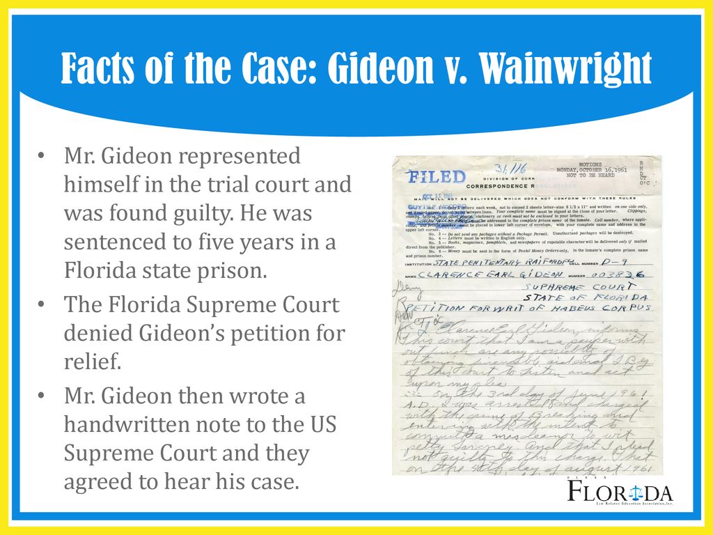 Gideon v clearance wainwright case brief